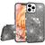 NALIA Glitzer Ringhülle für iPhone 13 Pro, Silikon Handyhülle Glitter Cover Bling Case Schutzhülle mit Ring Schwarz