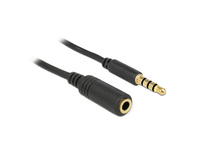 Verlängerungskabel Audio Klinke 3,5 mm Stecker an Buchse IPhone 4 Pin, schwarz, 3m, Delock® [84668]