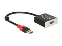 Adapterkabel USB 3.0 Stecker A an HDMI Buchse, schwarz, 0,2m, Delock® [62736]