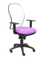 Silla Operativa de oficina Jorquera malla blanca asiento bali lila