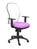 Silla Operativa de oficina Jorquera malla blanca asiento bali lila