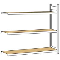 Wide span shelf unit, with moulded chipboard, height 2000 mm
