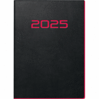 Taschenkalender Technik I 10x14cm 1 Woche/2 Seiten PU-Einband flexibel schwarz 2025