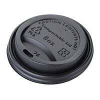 Fiesta Compostable Coffee Cup Lids in Black CPLA - 225ml / 8oz - Pack of 1000