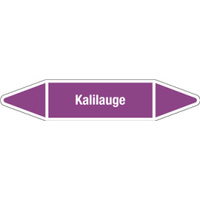 Aufkleber Kalilauge, violett, Folie, selbstklebend, 180 x 37 x 0,1 mm, DIN 2403, L707