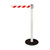 Barrier Post / Barrier Stand "Guide 28" | white red / white - diagonal stripes 4000 mm