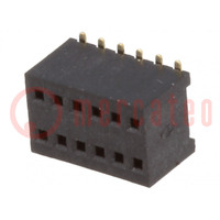 Connector: pin; contact; vrouwelijk; PIN: 12; recht; 1,27mm; SMT; 2x6