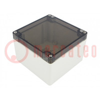 Enclosure: multipurpose; X: 120mm; Y: 120mm; Z: 80mm; 1554; grey; IP66