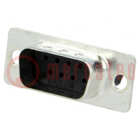 D-Sub; PIN: 9; plug; male; for cable; Type: w/o contacts; 5A; 250V