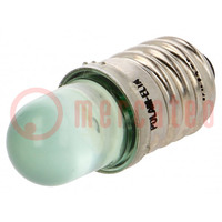 Lampe LED; vert; E10; 12VDC; 12VAC