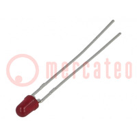 LED; 3mm; red; 0.8÷2.1mcd; 50°; Front: convex; 1.7÷2V; No.of term: 2