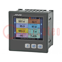 Logger; 85÷260VAC; IN: 8; on panel; IP65 (from the front); 0÷50°C
