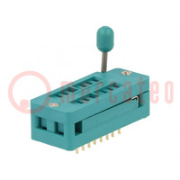 Support: circuits intégrés; ZIF; DIP16; 7,62mm; THT; démontable