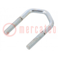 U-bolt; D; 1; steel; zinc; Thread len: 30mm; for antenna fixing