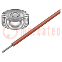 Wire; SiF; 1x0.5mm2; stranded; Cu; silicone; red; -60÷180°C; 100m