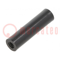 Spacer sleeve; cylindrical; polyamide; M4; L: 30mm; Øout: 8mm; black