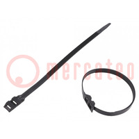 Cable tie; double lock; L: 265mm; W: 9mm; polyamide; 540N; black