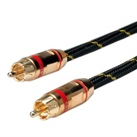 ROLINE GOLD Câble de raccordement RCA simplex M / M, rouge, Retail Blister, 2,5 m