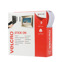 VELCRO® Klettband Selbstklebend, Haken & Flausch 20mm x 10m Weiß