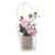 Artificial Silk Rose Flower Display - 35cm, Peach