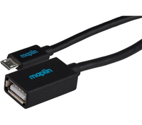 Maplin MAPCUS18 USB cable USB 2.0 0.15 m Micro-USB B USB A Black