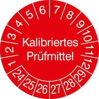 Prüfplaketten Kalibriertes Prüfmittel in Jahresfarbe, 15 Stück/Bogen, 3cm Version: 24-29 - Kalibriertes Prüfmittel 24-29