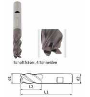 ELMAG Schaftfräser DM 18mm, 4-Schneiden, TITANALUMINIUMNITRID für Werkstoffe bis 1200 N/mm² Zugfestigkeit