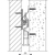 Skizze zu Rustico zsalugátertartó önzáró ajtókhoz, faltávolság 25 mm (14248)
