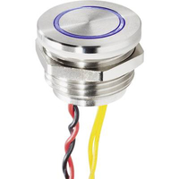 RENKFORCE RF-4707818 BOUTON DE SONNETTE AVEC PIEZO SIMPLE ACIER INOXYDABLE, BLEU 24 V/0,3 A