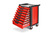 Werkstattwagen Protector- Professional Edition mit 8 Schubladen, rot/schwarze Ausführung 678 x 459 x 777 mm, Edelstahlarbeitsplatte