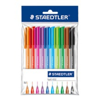 Staedtler ball 432 Negro, Azul, Marrón, Verde, Azul claro, Verde claro, Magenta, Naranja, Rojo, Violeta Bolígrafo 10 pieza(s)