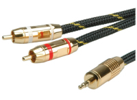ROLINE 11.88.4273 audio kabel 2,5 m 2 x RCA 3.5mm Zwart, Goud, Rood, Geel