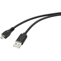 Renkforce RF-4716836 USB kábel 2 M USB 2.0 USB A Micro-USB B Fekete