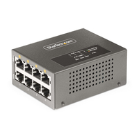 StarTech.com 4-Port Multi-Gigabit PoE++ Injector, 5/2.5/1G Ethernet (NBASE-T), PoE/PoE+/PoE++ (802.3af/802.3at/802.3bt), 160W Budget Injektor, Wand-/DIN-Schienen Montage, PoE Ad...
