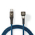 Nedis GCTB60700BK10 USB-kabel 1 m USB 3.2 Gen 1 (3.1 Gen 1) USB C Zwart, Blauw