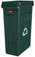 Abfalleimer Slim Jim®-Recyclingbehälter mit Luftkanälen, 87 l, grün