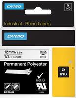 DYMO Industrie-Schriftband IND-Polyester, B12mm 18483 - schwarz auf weiss
