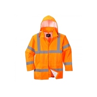 Portwest H440 High Visibility Mesh Lined Rain Jacket Orange - Size EX LARGE