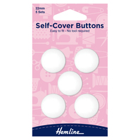 Hemline Buttons: Self-Cover: Nylon: 22mm 1 x Pack consists of 5 Individual sales units