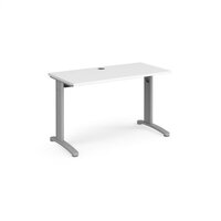 TR10 straight desk 1200mm x 600mm - silver frame and white top