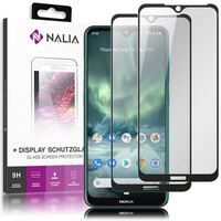 NALIA (2 Pezzi) Vetro Temperato compatibile con Nokia 7.2, 9H Pellicola Protettiva Full-Cover Display Schermo Copertura, Tempered-Glass Protezione Screen-Protector Anti-polvere ...