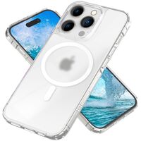NALIA Matt Clear MagPower Cover compatible with iPhone 15 Pro Case [compatible with MagSafe|, Translucent Anti-Scratch Hard Acryl Back & Silicone Frame, Frosted Non-Yellowing An...