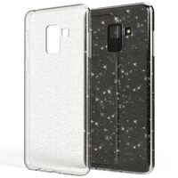 NALIA Custodia Glitter compatibile con Samsung Galaxy A8 2018, Ultra-Slim Cellulare Silicone Cover Protettiva Pelle, Morbido Sottile Protezione Telefono Smart-Phone Case Traspar...