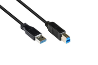 Anschlusskabel USB 3.0 Stecker A an Stecker B, schwarz, 3m, Good Connections®