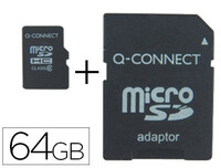 Memoria Sd Micro Q-Connect Flash 64 Gb Clase 10 con Adaptador