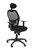 Silla Operativa de oficina Jorquera malla negra asiento similpiel negro con cabecero fijo