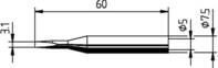 Ersa 0172KD Forrasztóhegy Véső forma, egyenes Hegy méret 3.10 mm Tartalom, tartalmi egységek rendelésenként 1 db