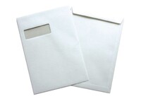 Staples Akte envelop gegomde klep met venster C4 229 x 324 mm, 120 g/m², venster links (doos 250 stuks)