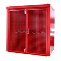 Gas cylinder container with divider, fire resistant