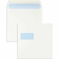 Briefumschläge 240x240mm 100g/qm gummiert Sonderfenster VE=250 Stück weiß